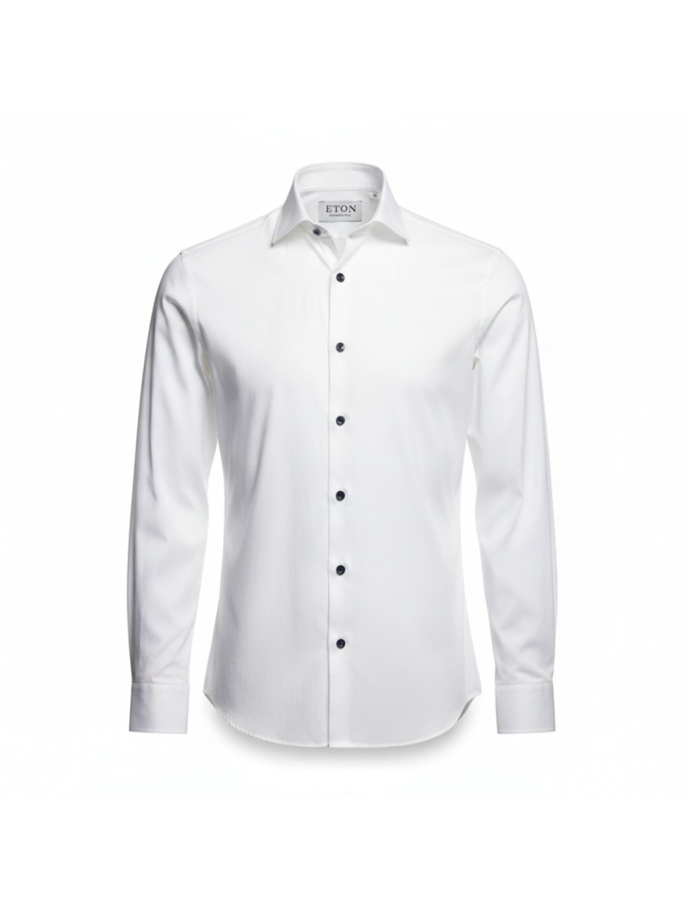 ETON Contemporary Fitted Button-Up Long-Sleeves White Shirt Men 42-16.5 Pre-own